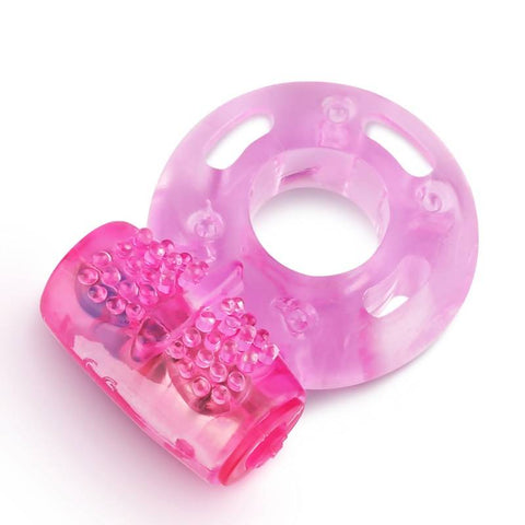 Clear Pink Vibrating Cockring