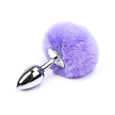 Furry Rabbit Tail Anal Blug Concept Leather